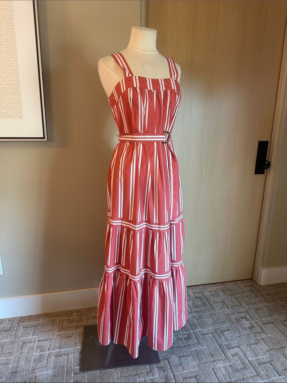 Elan Pink-Red Striped Summer Dress - Picture 5 of 9